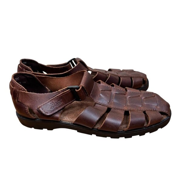 Bass Fisherman Sandal 10 Men Leather Brown Coastal Beach main image 8